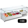 VEVOR Refrigerated Condiment Prep Station, 140 W Countertop Refrigerated Condiment Station, with 2 1/3 Pans & 4 1/6 Pans, 304 St