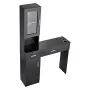 Salon Station, Wall Mount Barber Salon Station for Hair Stylist, Beauty Spa Furniture Set, 1 Storage Cabinet, 3 Cubbies and 2 Dr