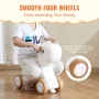 3 in 1 Rocking Horse for Toddlers 1-3 Years, Baby Rocking Horse with Detachable Balance Board and 4 Smooth Wheels, Support up to