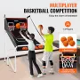 VEVOR Foldable Basketball Arcade Game, 2 Player Indoor Basketball Game, Home Dual Shot Sport with 4 Balls, 8 Game Modes, Electro