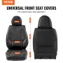 Seat Covers, Universal Car Seat Covers Front Seats, 6pcs Faux Leather Seat Cover, Full Enclosed Design, Detachable Headrest and 