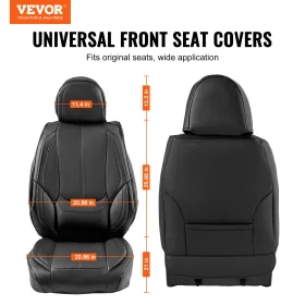 VEVOR Seat Covers, Universal Car Seat Covers Front Seats, 6pcs Faux Leather Seat Cover, Full Enclosed Design, Detachable Headres