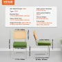 Rattan Chairs, Set of 4, Mid Century Modern Dining Chair, Upholstered Velvet Accent Chair with Rattan Back, Retro Dining Room Ki
