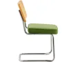 VEVOR Rattan Stole, Sæt med 4, Mid Century Modern Dining Chair, Polstret Velvet Accent Stol med Rattan Ryg, Retro Dining R