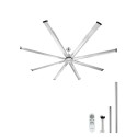 244 cm Aluminum Ceiling Fan Without Light Remote Control Brushed Nickel