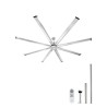 244 cm Aluminum Ceiling Fan Without Light Remote Control Brushed Nickel