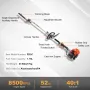 52CC 6-in-1 Multi-Functional Trimming Tools, Gas Hedge Trimmer, Weed Eater, String Trimmer, Brush Cutter, Edger, Pole Saw Chains