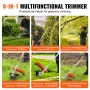 VEVOR 43CC 6-in-1 Multi-Functional Trimming Tools, Gas Hedge Trimmer, Weed Eater, String Trimmer, Brush Cutter, Edger, Pole Saw 