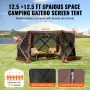 VEVOR Pop Up Gazebo Tent, Pop-Up Screen Tent 6 Sided Canopy Sun Shelter with 6 Removable Privacy Wind Cloths & Mesh Windows, 12.