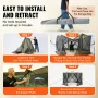 Pop Up Gazebo Tent, Pop-Up Screen Tent 6 Sided Canopy Sun Shelter with 6 Removable Privacy Wind Cloths & Mesh Windows, 10x10FT Q