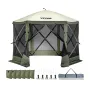 Pop Up Gazebo Tent, Pop-Up Screen Tent 6 Sided Canopy Sun Shelter with 6 Removable Privacy Wind Cloths & Mesh Windows, 10x10FT Q
