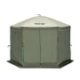 Pop Up Gazebo Tent, Pop-Up Screen Tent 6 Sided Canopy Sun Shelter with 6 Removable Privacy Wind Cloths & Mesh Windows, 10x10FT Q