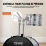 VEVOR Adult Drum Set, 5-Piece, 22 inches Complete Full Size Drum Kit with Bass Toms Snare Floor Drum Adjustable Throne Stands Cy