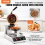 Kommerciel rund vaffelmaskine 1300W Roterbar non-stick