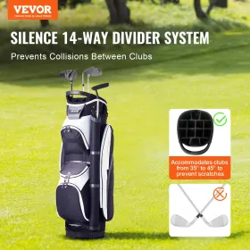 Golf Cart Bag med 14-vejs Organizer Divider Top, 36” Multiple