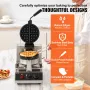 Kommerciel rund vaffelmaskine 1300W Roterbar non-stick