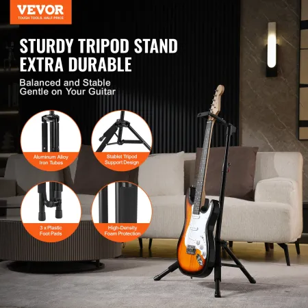 stativ guitarstativ Gulvstående Sammenfoldelig 900-1200 mm