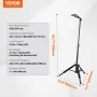 stativ guitarstativ Gulvstående Sammenfoldelig 900-1200 mm