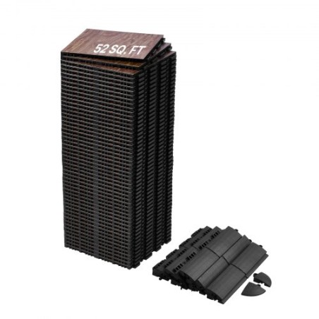 ooring Set 52 PCS Interlocking PP+PVC Puzzle Tiles