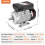 VEVOR 0,75KW elektrisk motor 1400 rpm, AC 220~240V 5,45A, 80, B3 ramme, luftkompressormotor enkeltfaset, 19 mm nøgleaksel, CW/C