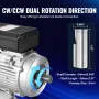 VEVOR 1.5KW Electric Motor 1400 rpm, AC 220~240V 9.85A, 90L, B34 Frame, Air Compressor Motor Single Phase, 24mm Keyed Shaft, CW/