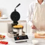Kommerciel rund vaffelmaskine 1300W Roterbar non-stick
