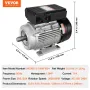 VEVOR 1,1KW elektrisk motor 2800 rpm, AC 220~240V 7,1A, 90S, B34 ramme, luftkompressormotor enkeltfaset, 24 mm nøgleaksel, CW/C