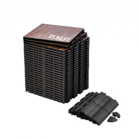 ooring Set 25 PCS Interlocking PP+PVC Puzzle Tiles