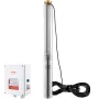 VEVOR Dykbrønds dykpumpe, 2200W 230V, 9,8 m³/h Flow 144 m hoved, med 19,4 m ledning & ekstern kontrolboks, rustfrit stål