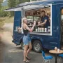 Concession Window 36"x24", Aluminum Alloy Food Truck Service Window with Awning Door & Drag Hook, Up to 85 Degrees Stand Serving
