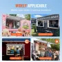 Concession Window 48"x36", Aluminum Alloy Food Truck Service Window with Awning Door & Drag Hook, Up to 85 Degrees Stand Serving