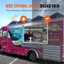 Concession Window 36"x36", Aluminum Alloy Food Truck Service Window with Awning Door & Drag Hook, Up to 85 Degrees Stand Serving