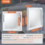 Concession Window 36"x36", Aluminum Alloy Food Truck Service Window with Awning Door & Drag Hook, Up to 85 Degrees Stand Serving