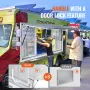 VEVOR Concession Window 36"x36", Aluminum Alloy Food Truck Service Window with 4 Horizontal Sliding Windows & Awning Door & Drag