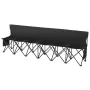 Portable Folding Bench, 6 Seat Foldable Soccer Bench with Side Pockets and Carrying Bag, Lightweight Sideline Seating with Back 