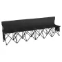 Portable Folding Bench, 6 Seat Foldable Soccer Bench with Side Pockets and Carrying Bag, Lightweight Sideline Seating with Back 