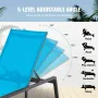 Chaise Lounge Chairs Outdoor, Aluminum Patio Lounge Chairs with Adjustable 5-Position, Folding Pool Lounge Chairs Recliner and F