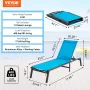 VEVOR Chaise Lounge Chair Outdoor, Aluminum Patio Lounge Chair with Adjustable 5-Position, Folding Pool Lounge Chair Recliner an