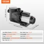 VEVOR 1500 W(2HP) Above Ground Pool Pump, 220V-240V, 1450 / 2860 RPM Dual Speed Pump 1800W, 33000 L/H Max. Flow Powerful Pump, E