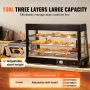 VEVOR 3-Tier Commercial Food Warmer Display, 1500W Food Display Warmer with Light, Adjustable Shelf and Temperature Display, 30℃