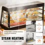 3-Tier Commercial Food Warmer Display, 1500W Food Display Warmer with Light, Adjustable Shelf and Temperature Display, 30℃~85℃ S