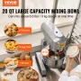 Commercial Food Mixer, 18.7L Commercial Stand Mixer with 3 Adjustable Speeds, 1100W Dough Mixer with Stainless Steel Bowl and 3 