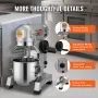 Commercial Food Mixer, 18,7 L Commercial Stand Mixer med 3