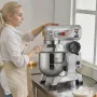 Commercial Food Mixer, 18.7L Commercial Stand Mixer with 3 Adjustable Speeds, 1100W Dough Mixer with Stainless Steel Bowl and 3 