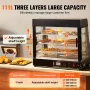 3-Tier Commercial Food Warmer Display, 1200W Food Display Warmer with Light, Adjustable Shelf and Temperature Display, 30℃~85℃ S