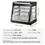 VEVOR 3-trins kommercielt madvarmerdisplay, 1200 W maddisplayvarmer med lys, justerbar hylde og temperaturdisplay, 30 ℃