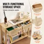 Rattan Console Table with 2 Storage Drawers, Rattan Entryway Table with Natural Rattan Sliding Door, Console Sofa Table for Livi