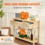 VEVOR rattan konsolbord med 2 opbevaringsskuffer, rattan indgangsbord med naturlig rattan skydedør, konsol sofabord fo