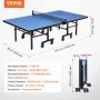 VEVOR Ping Pong Table, Professional Table Tennis Game, Indoor MDF Portable Table Tennis Table, Foldable Ping Pong Table with Qui