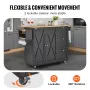 VEVOR Kitchen Island Cart, 56" Wood Top Mobile Carts with Storage Cabinet, Rolling Table with Drop Leaf, Spice Rack, Towel Bar, 